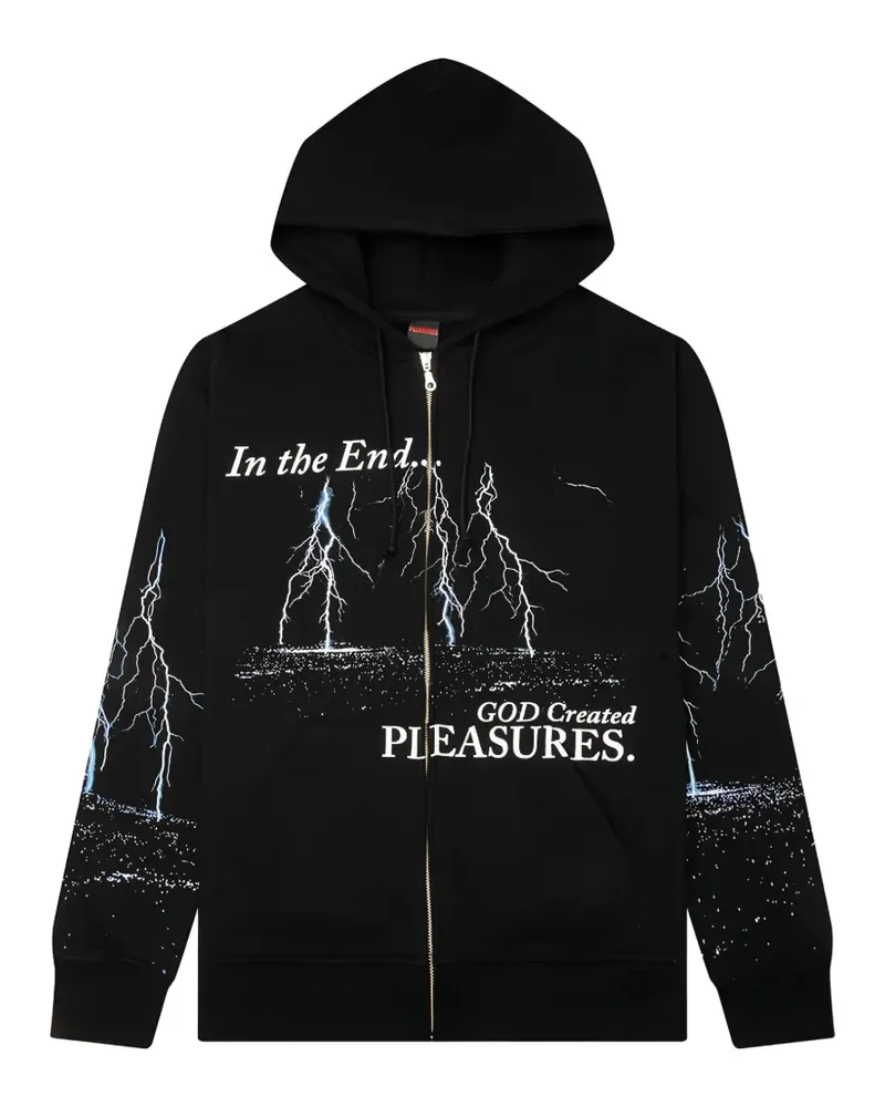 PLEASURES lightning-print hoodie - Schwarz Schwarz