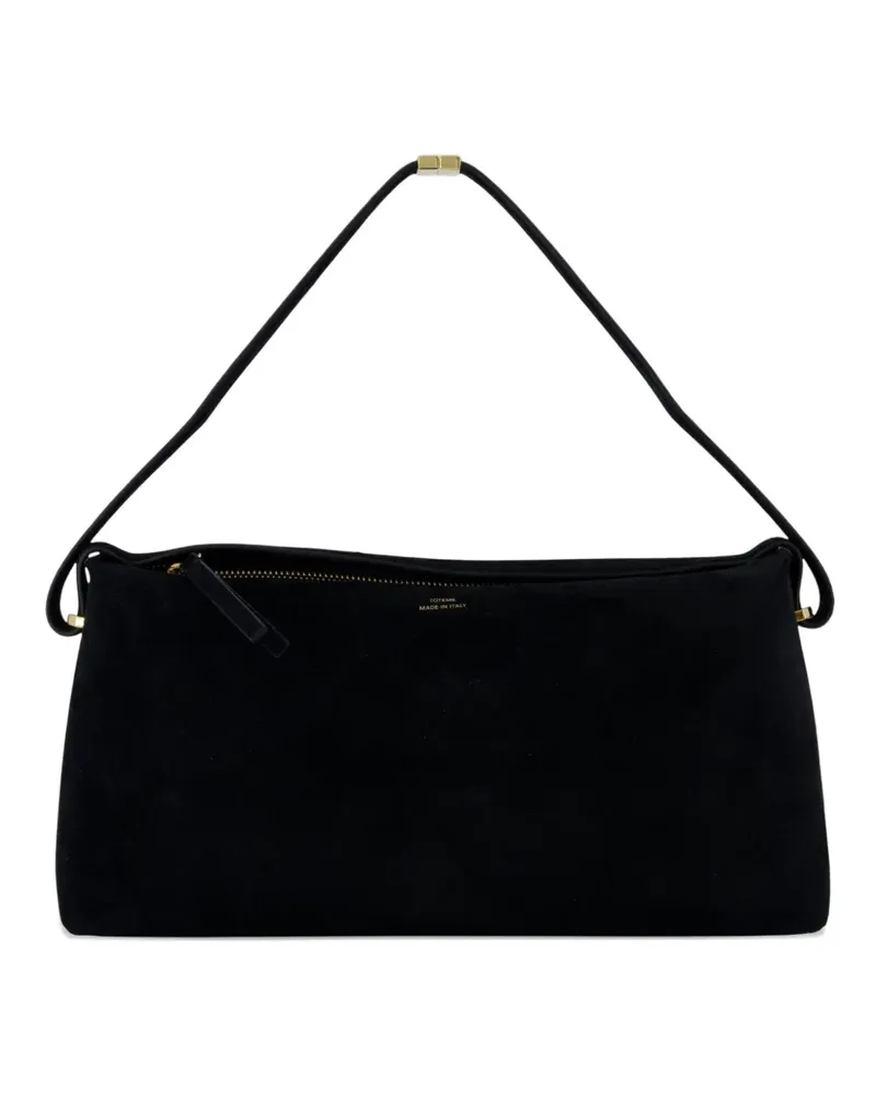 Totême Scoop Wildleder-Schultertasche mit Reißverschluss - Schwarz Schwarz