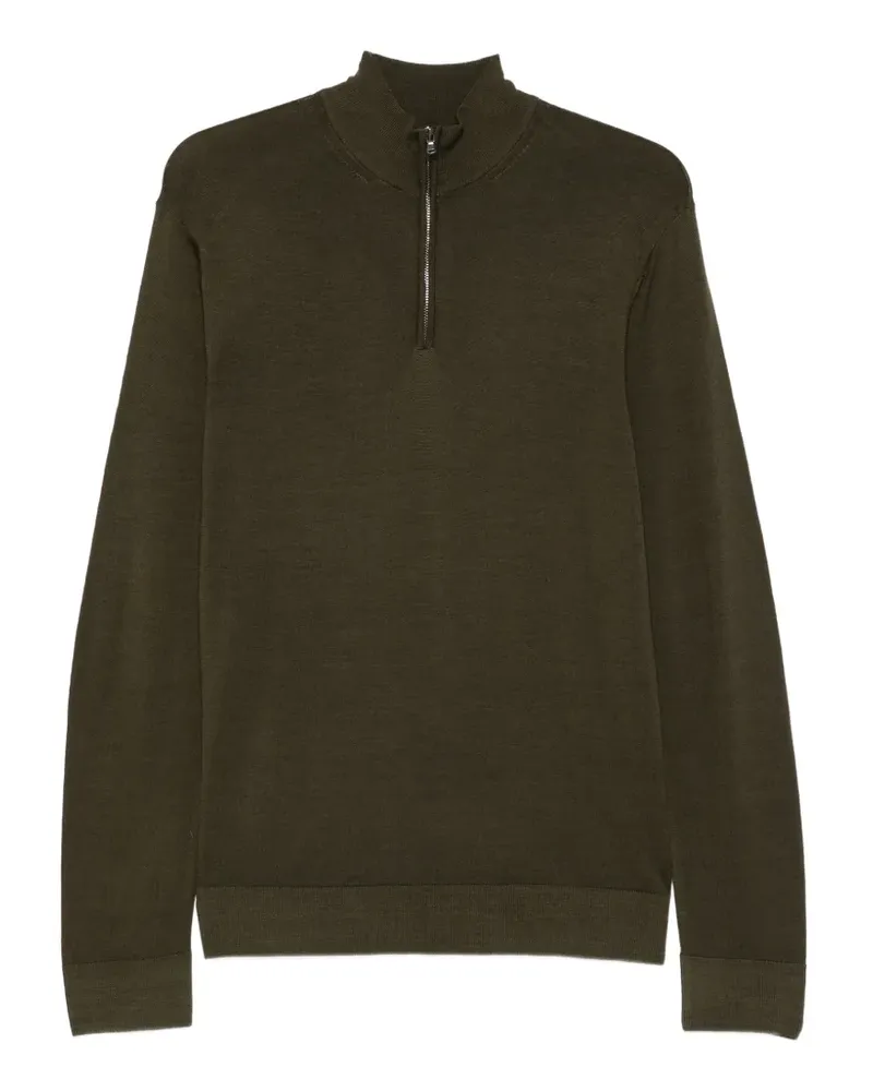 Sunspel Pullover mit kurzem Reißverschluss - Grün Grün