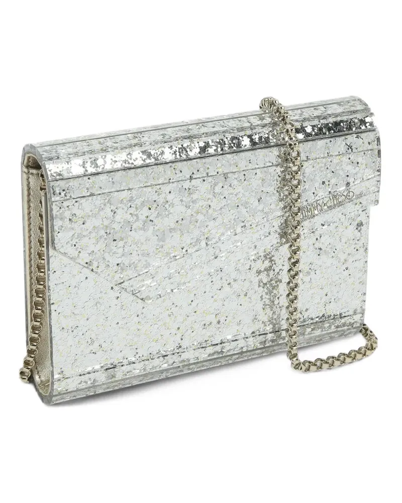 Jimmy Choo Candy Clutch aus Acryl mit Glitter - Silber Silber
