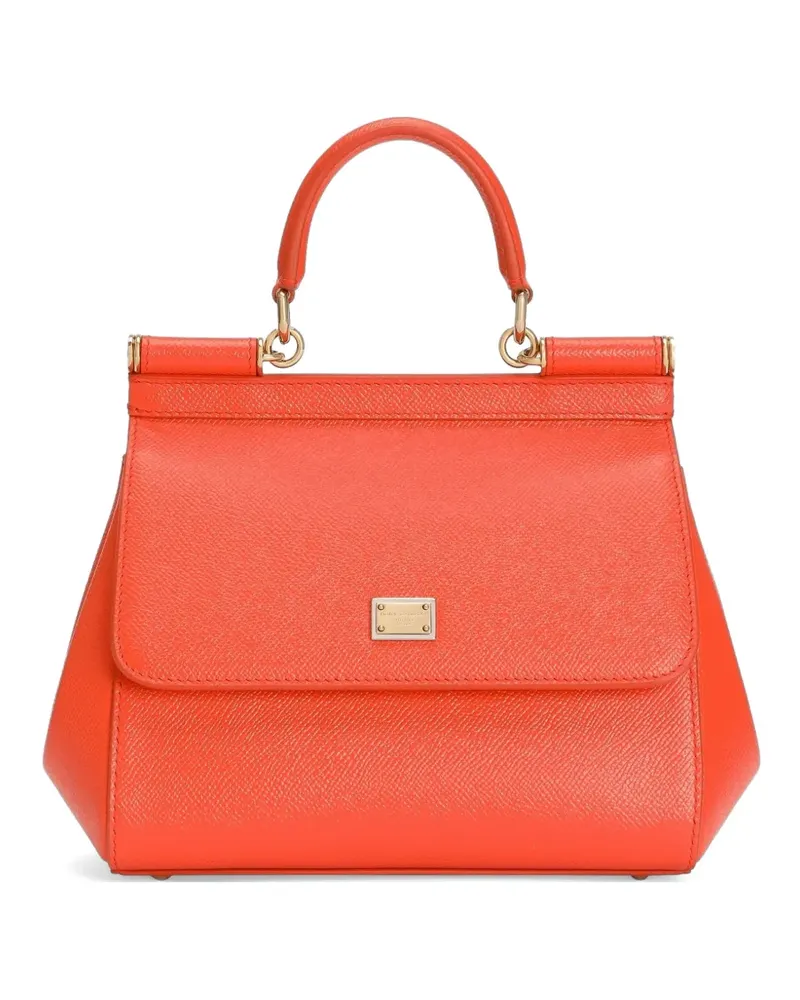 Dolce & Gabbana Kleine Sicily Handtasche aus Kalbsleder - Orange Orange