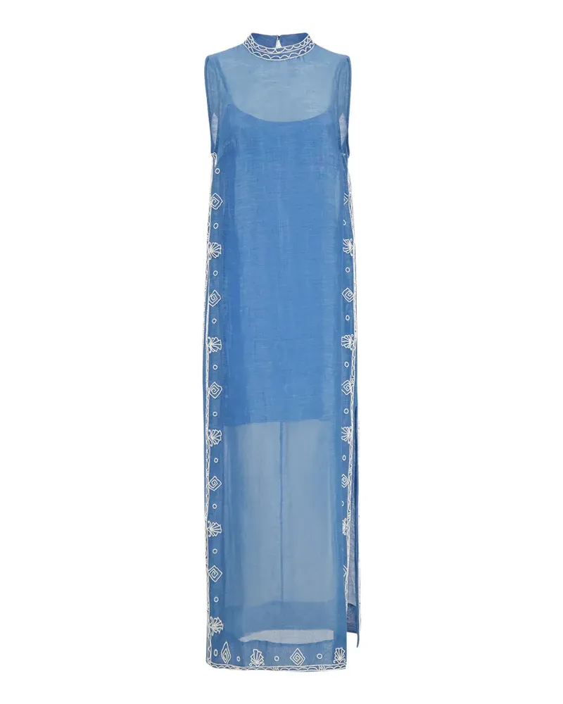 ALEMAIS Yasmeen Midikleid mit Perlen - Blau Blau