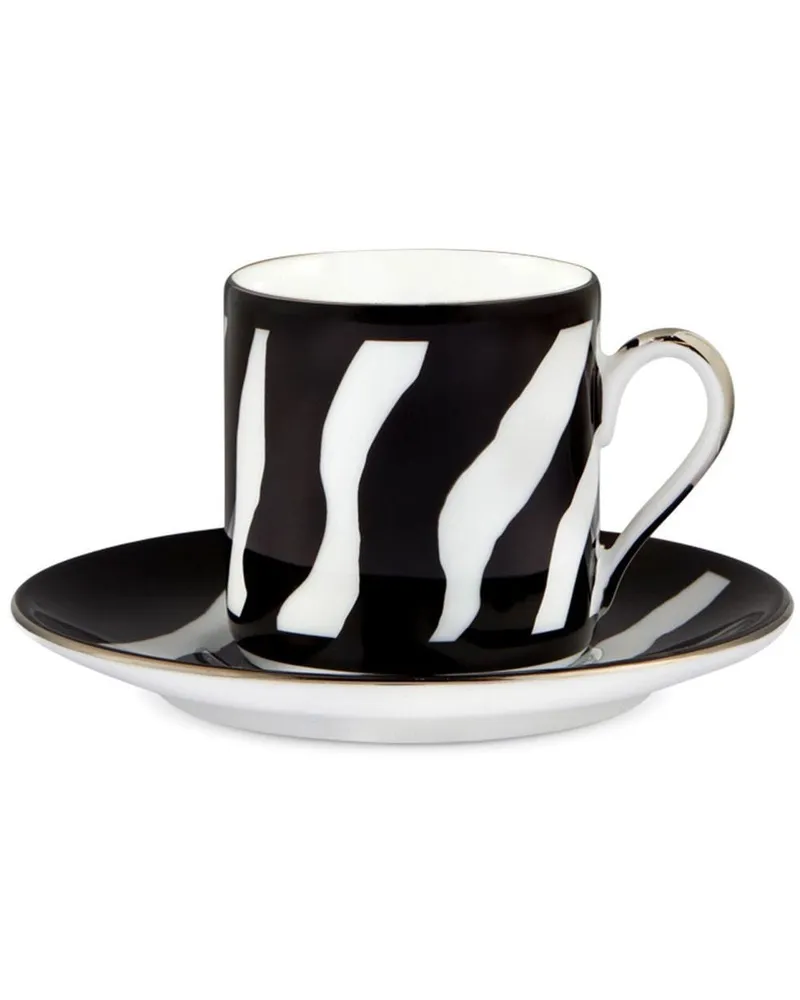 Dolce & Gabbana Espressotasse mit Untersetzer - Schwarz Schwarz