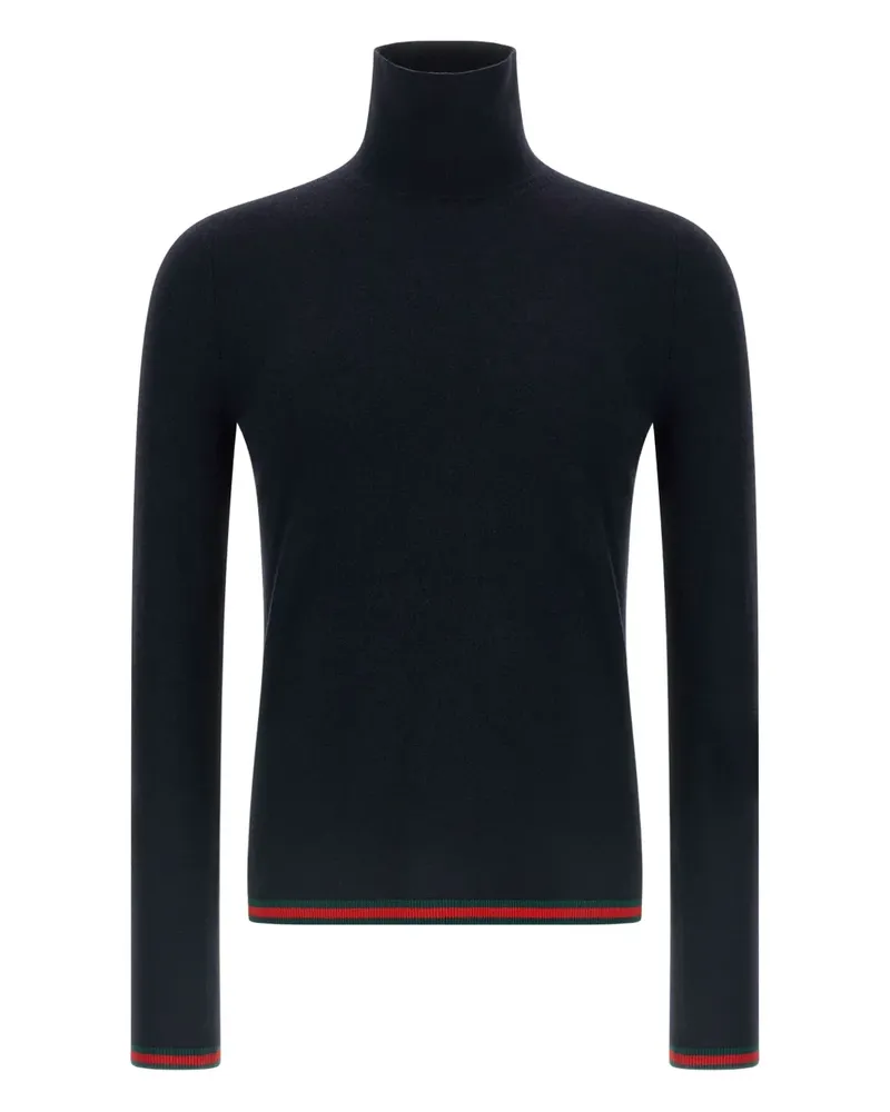 Gucci high-neck ribbon Web sweater - Blau Blau