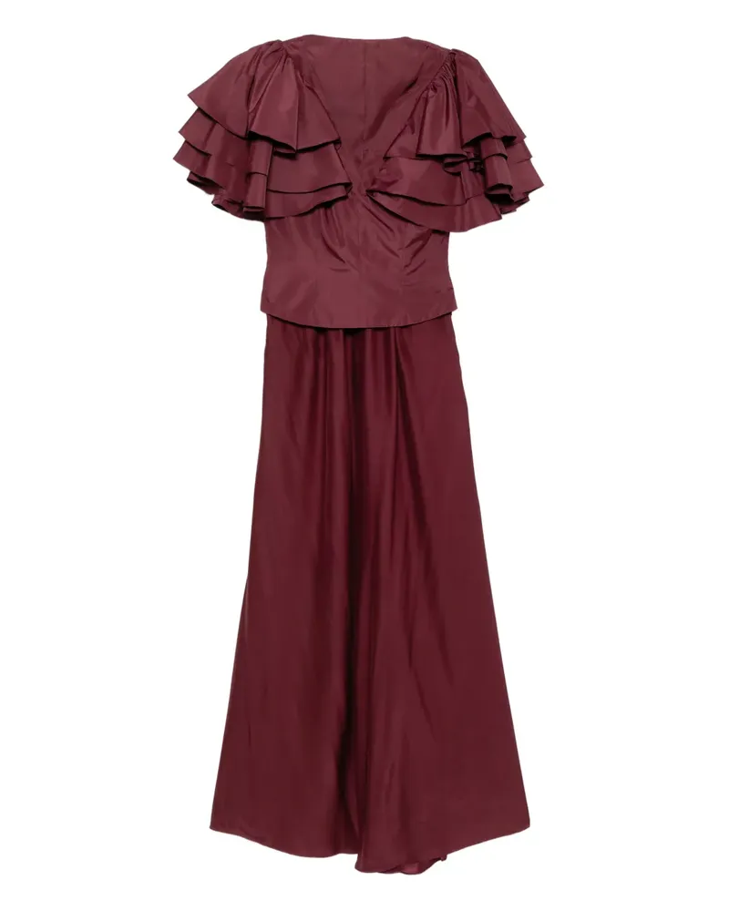 Saiid Kobeisy Gerüschter Taft-Jumpsuit - Rot Rot