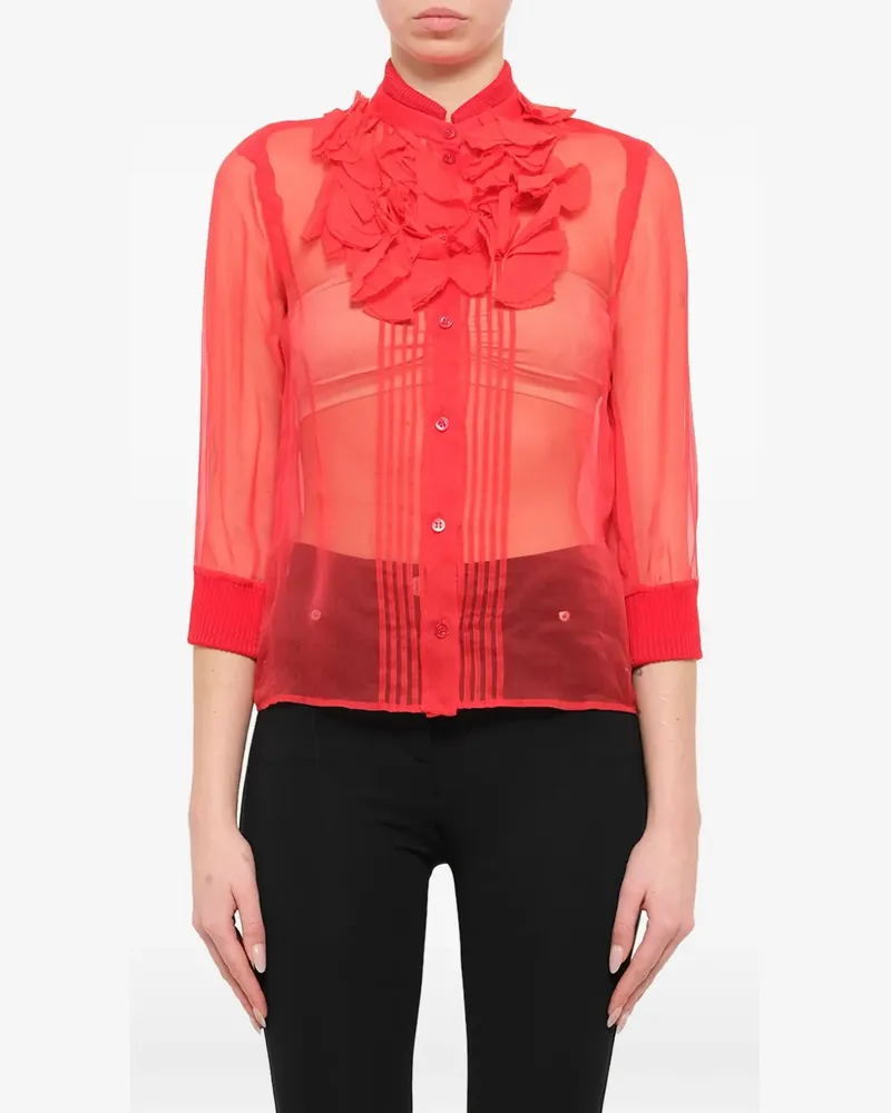 Givenchy sheer frill fitted shirt - Rot Rot