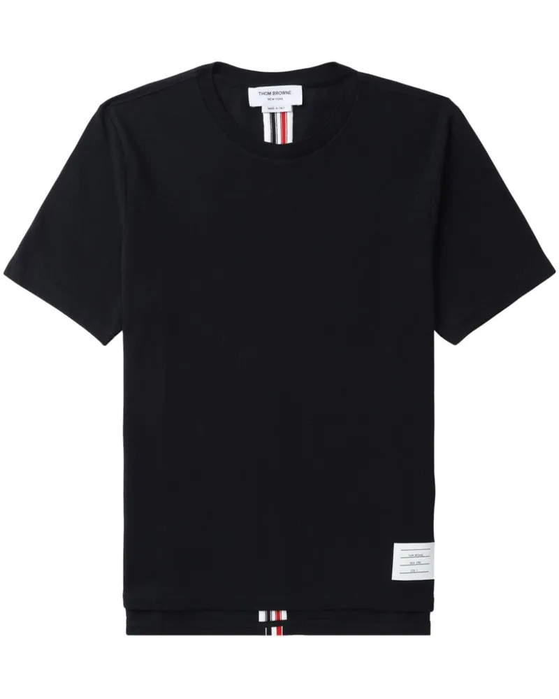 Thom Browne Poloshirt mit Streifendetail - Blau Blau