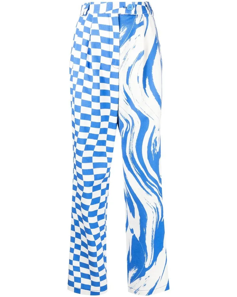 Christopher John Rogers Hose mit Print-Mix - Weiß Weiß