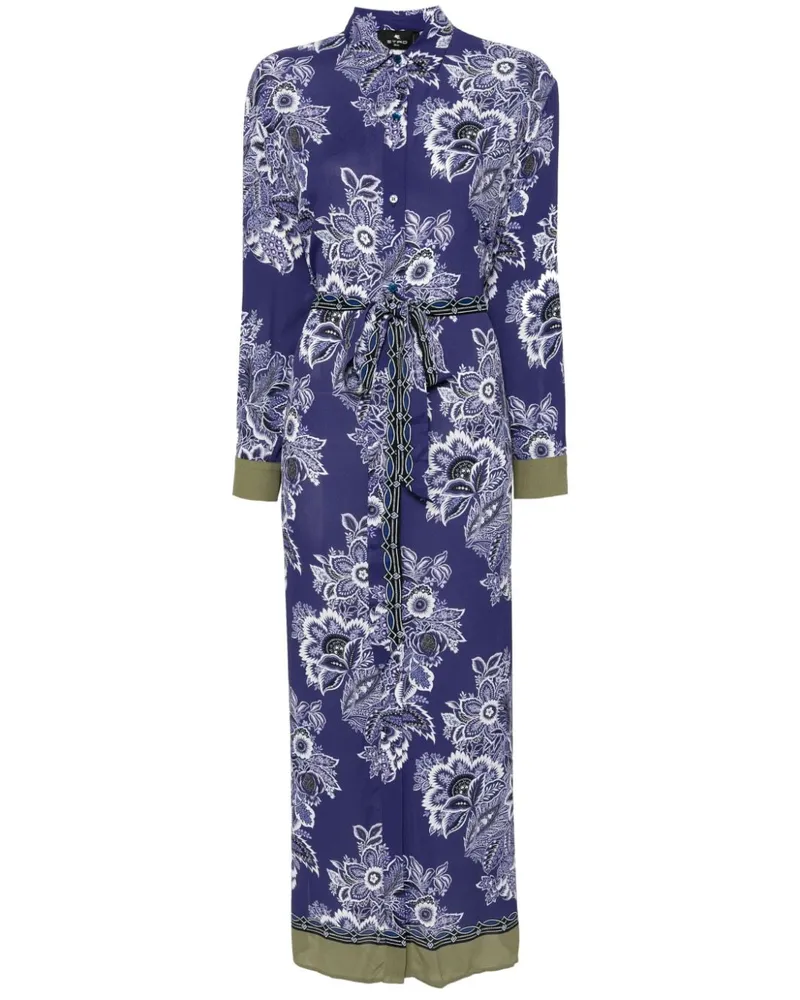 Etro Kleid mit Blumenmuster - Blau Blau
