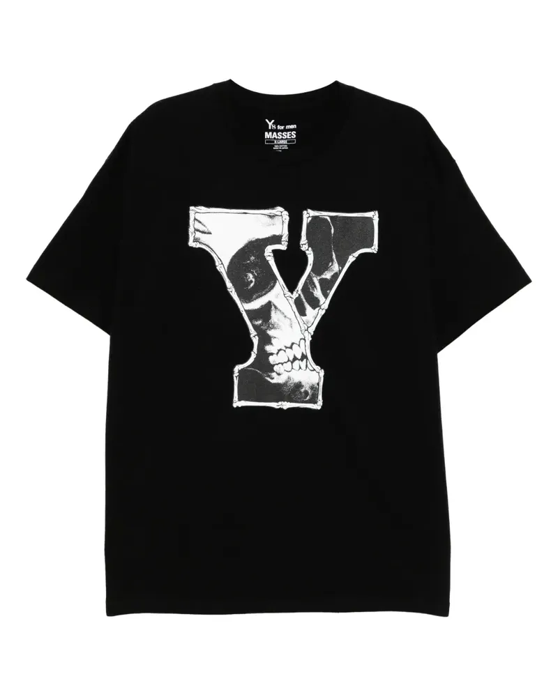 Yohji Yamamoto for Men × MASSES T-Shirt mit Print - Schwarz Schwarz
