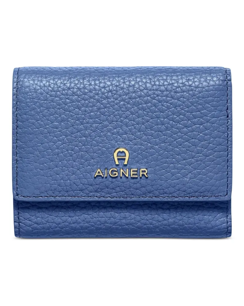 Aigner Ivy pebbled-leather wallet - Blau Blau