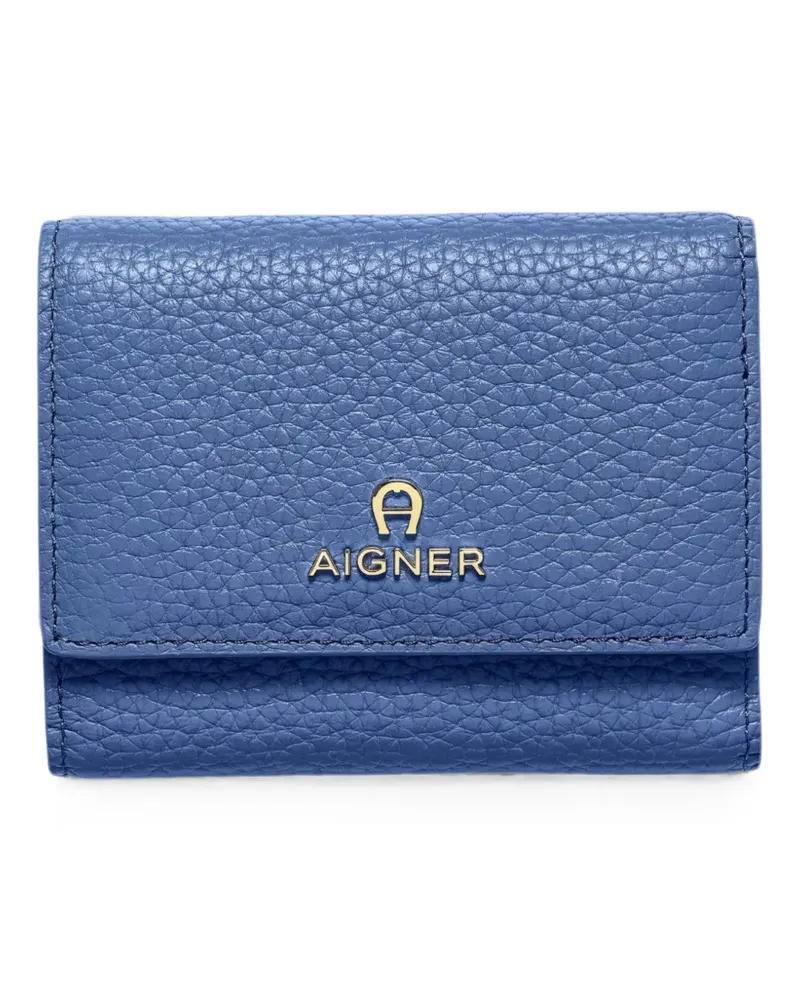Aigner Ivy pebbled-leather wallet - Blau Blau