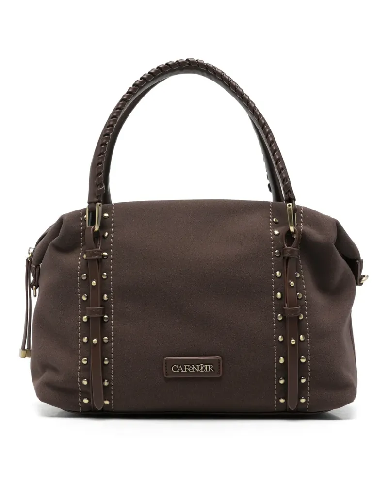 CAFèNOIR  Tote Bag mit Nieten und Überwendlingsstich - Braun Braun