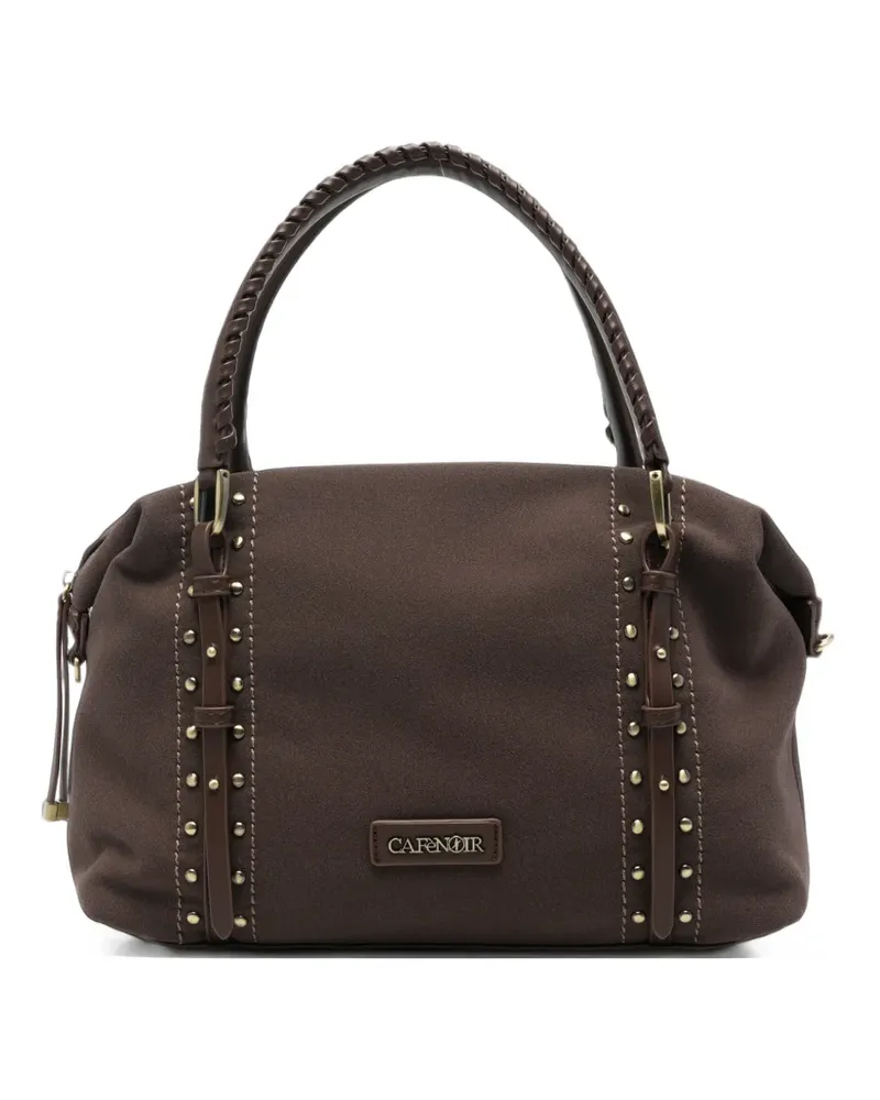CAFèNOIR  stud-embellished whipstitched tote bag - Braun Braun