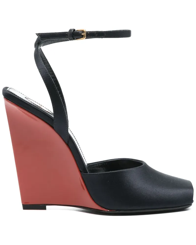 Saint Laurent La Scandale Wedge-Sandalen 115mm - Blau Blau