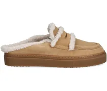 Slipper mit Fleece-Besatz - Nude