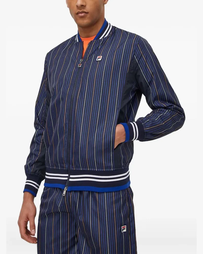 Fila Gestreifte Jacke mit Logo - Blau Blau