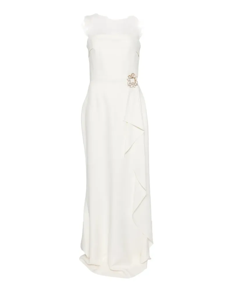 Elie Saab Schulterfreies Maxikleid - Weiß Weiß
