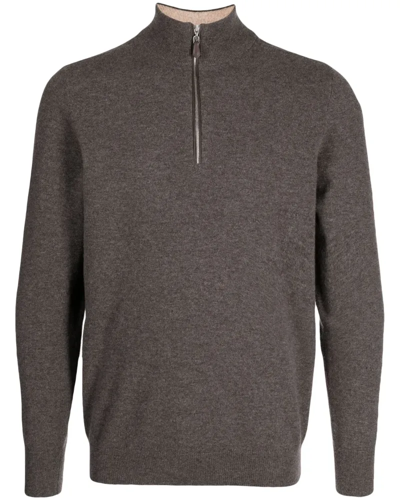 N.Peal Kaschmirpullover mit Reißverschluss - Braun Braun