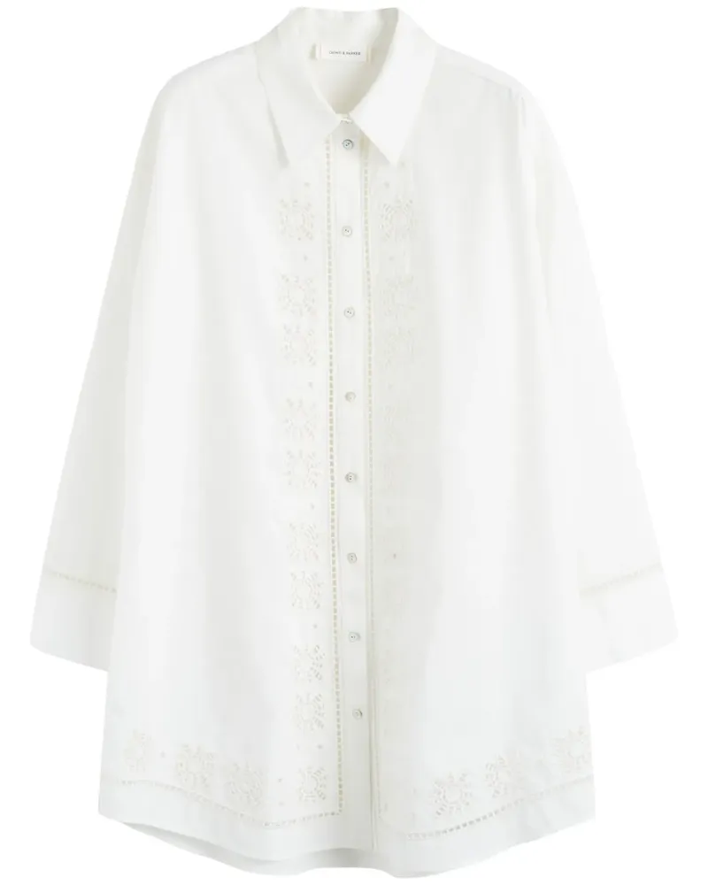 Chinti & Parker Hemdkleid mit Lochstickerei - Weiß Weiß