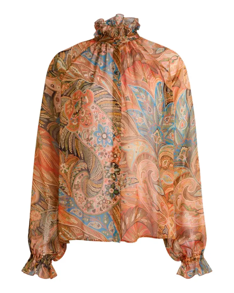 Etro Gerüschtes Hemd mit Paisley-Motiv - Orange Orange