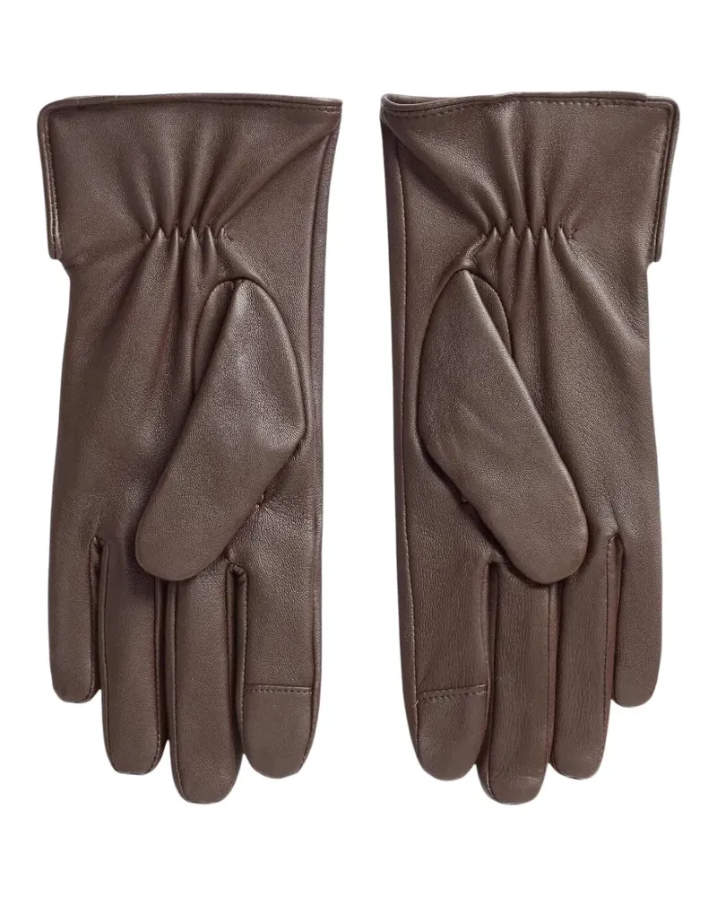 Ralph Lauren Handschuhe aus Leder mit Knopfdetail - Braun Braun