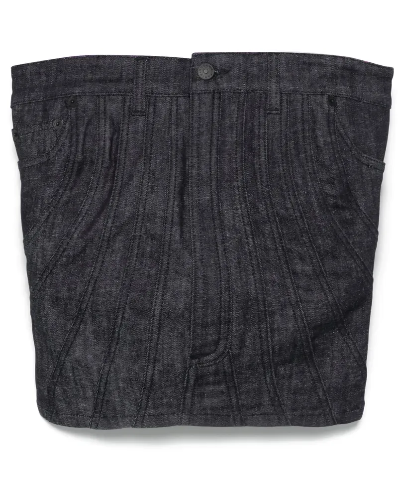 Thierry Mugler Bustier-Oberteil aus Denim - Blau Blau