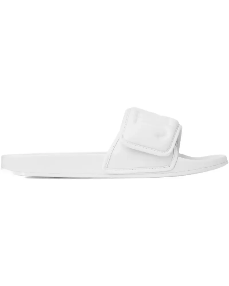 Jimmy Choo fitz logo-debossed strap slides - Weiß Weiß