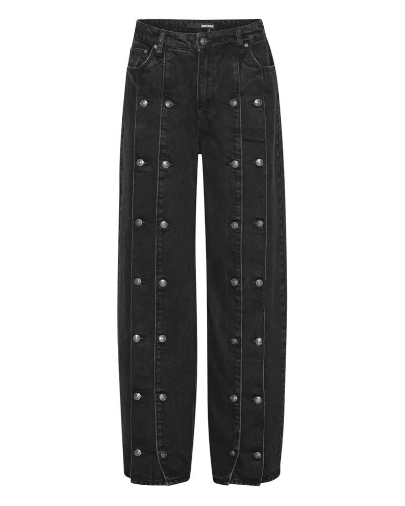 ROTATE Birger Christensen Jeans mit Knopfdetail - Schwarz Schwarz