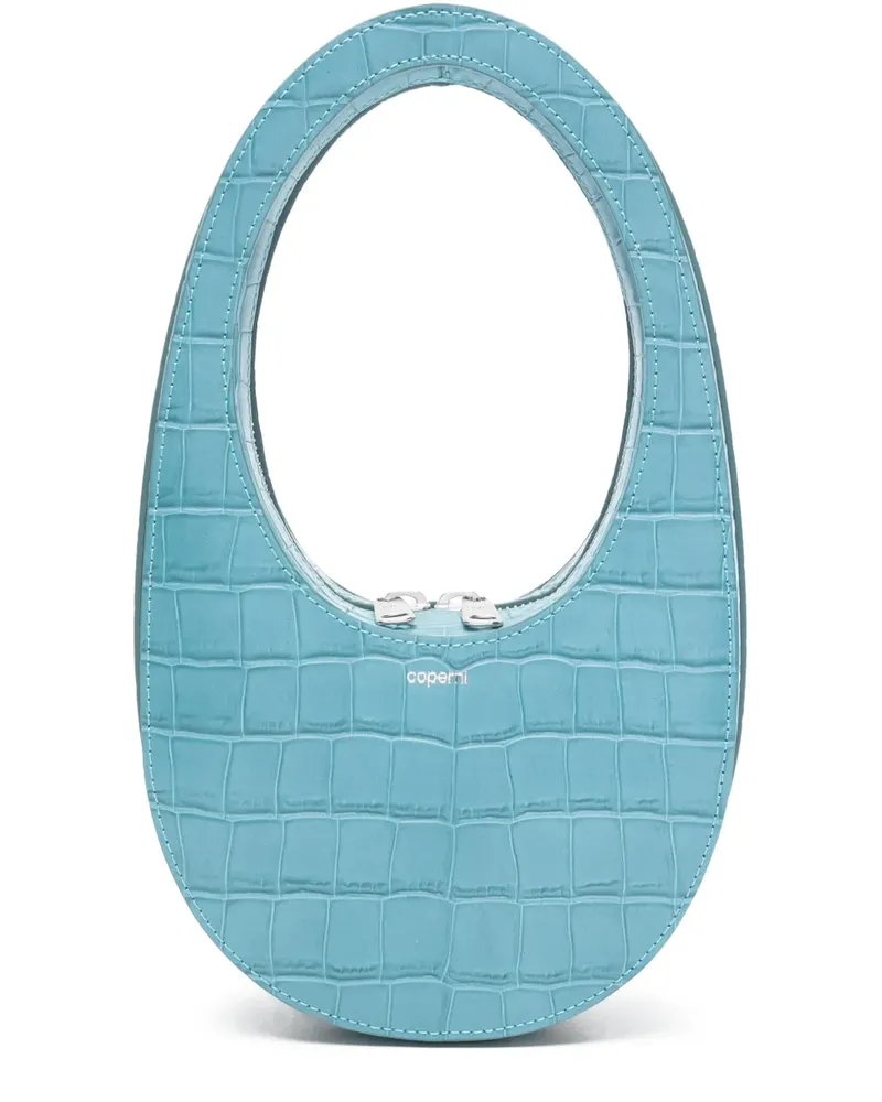 COPERNI mini croc-effect zip tote bag - Blau Blau