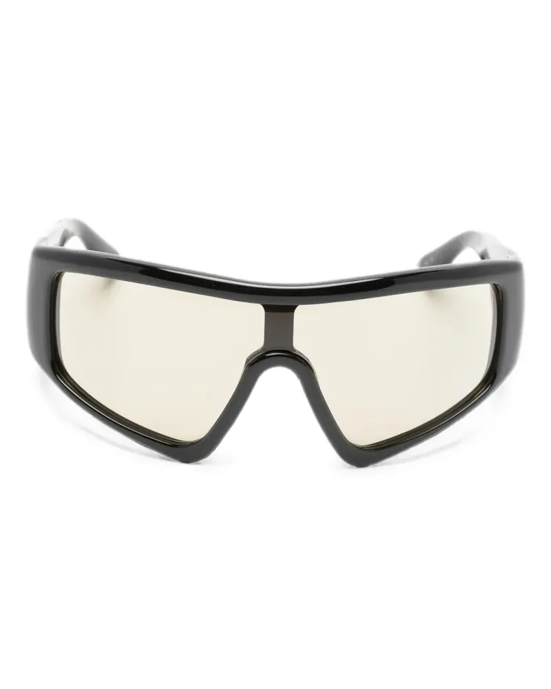 Port Tanger Noor Sonnenbrille mit Shield-Gestell - Schwarz Schwarz