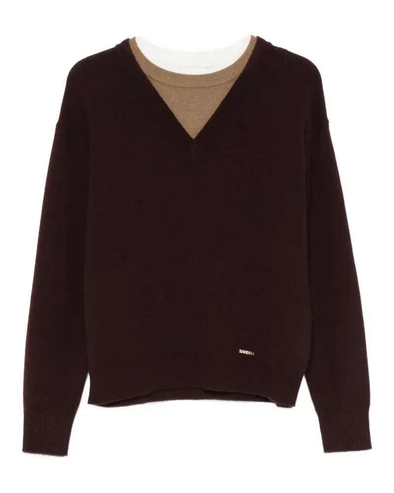 Sandro Pullover mit V-Ausschnitt - Rot Rot