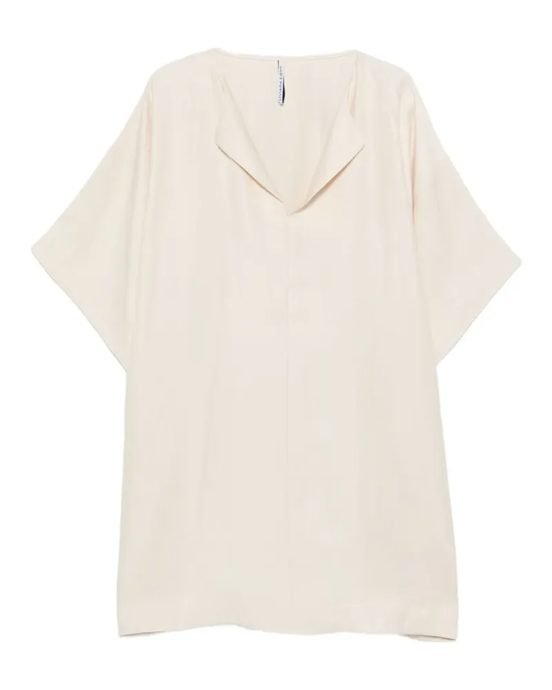 Liviana Conti V-neck short-sleeve mini dress - Nude Nude
