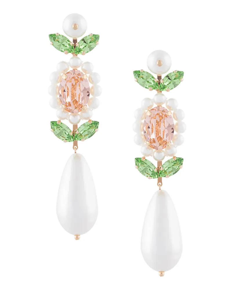 Simone Rocha Ohrringe mit Kunstperlen - Grün Grün