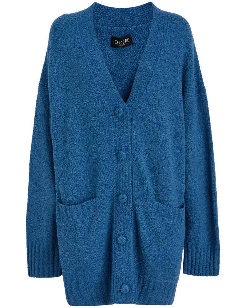 DEL CORE Cardigan mit V-Ausschnitt - Blau Blau