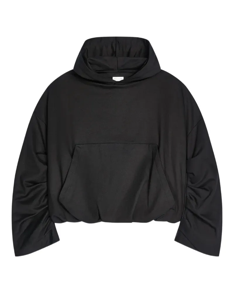 Dries van Noten Drapierter Hoodie mit Ballonärmeln - Schwarz Schwarz