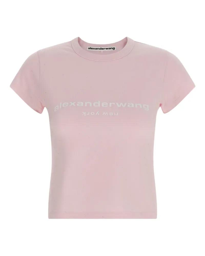 Alexander Wang logo-detail T-shirt - Rosa Rosa
