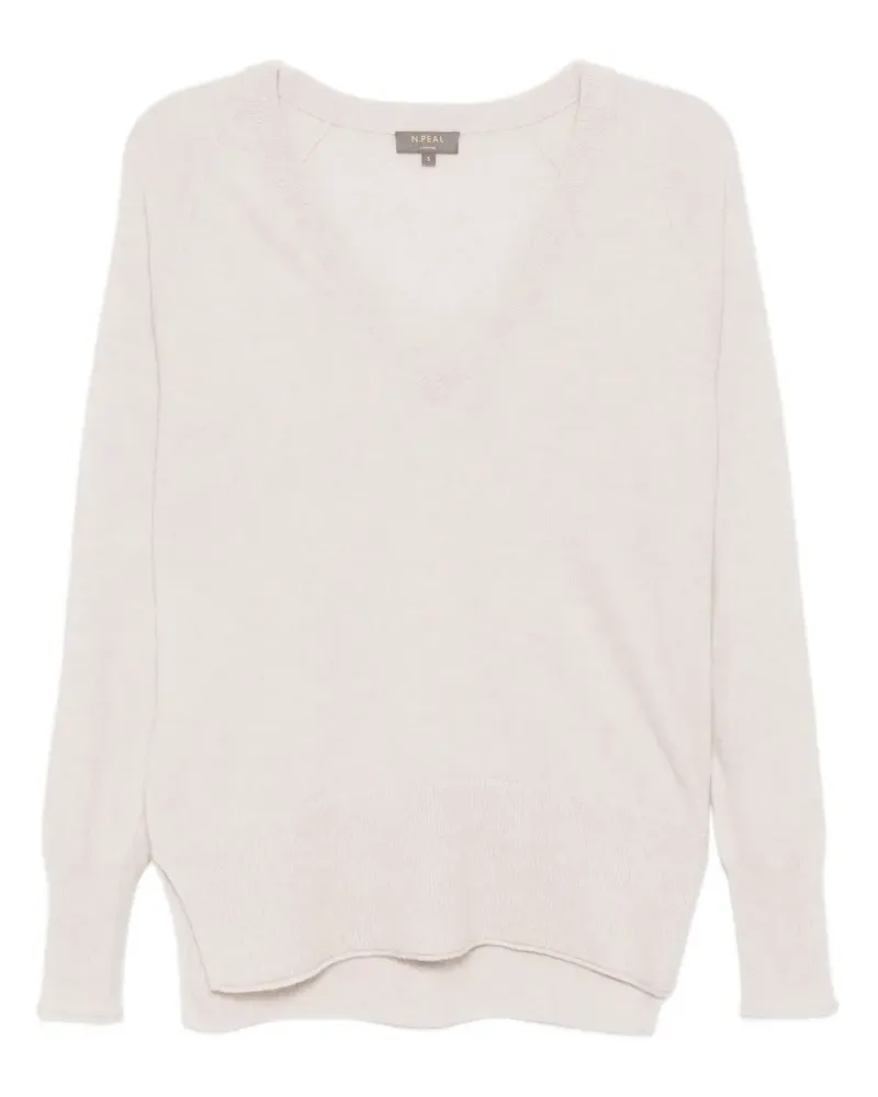 N.Peal Pullover mit V-Ausschnitt - Nude Nude