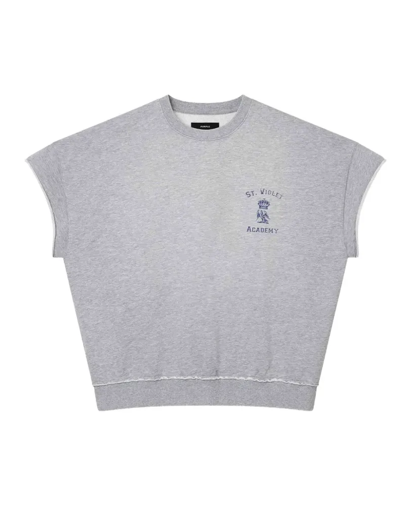 PURPLE BRAND St. Violet logo-print fleece T-shirt - Grau Grau