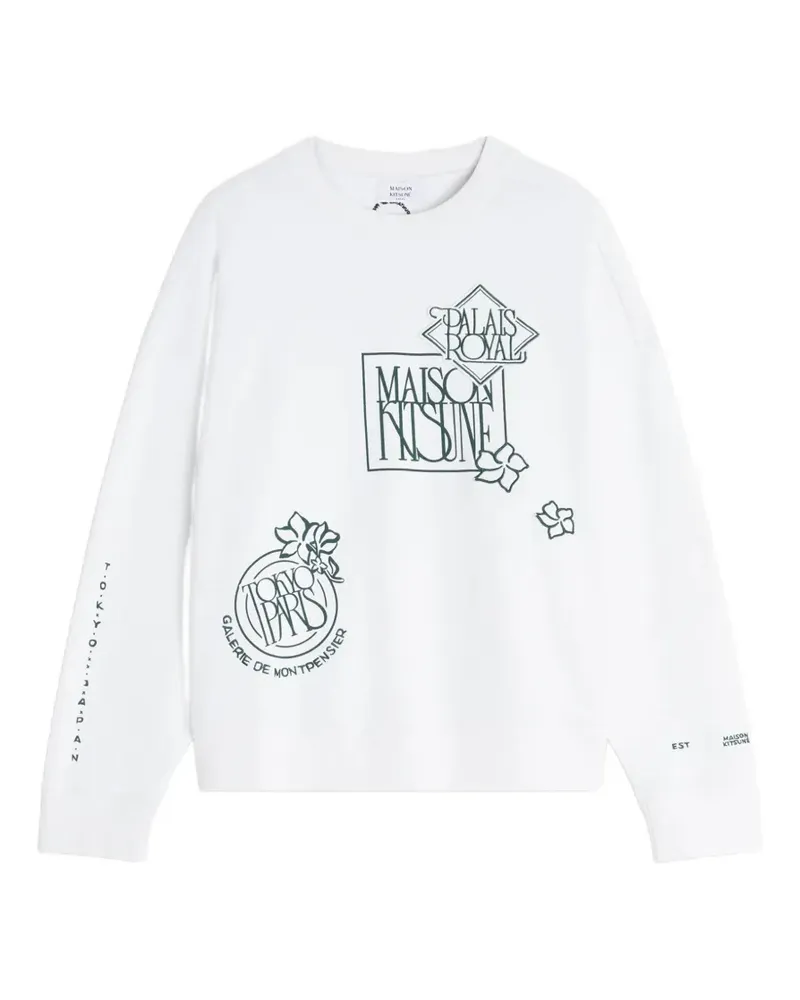 Kitsuné floral print sweatshirt - Weiß Weiß