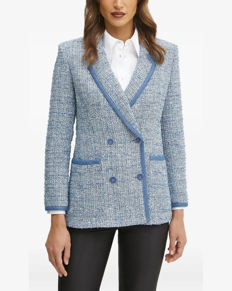 Luisa Spagnoli Doppelreihiger Tweed-Blazer - 3805 AVIO BLUE 3805