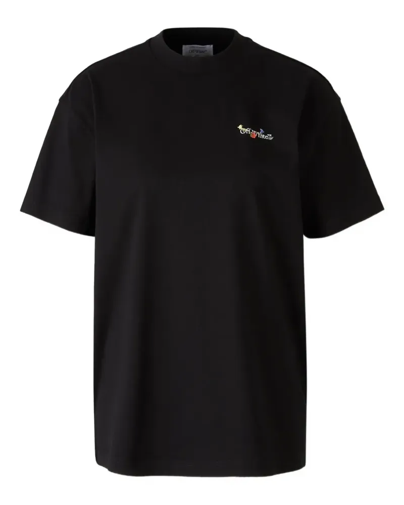 OFF-WHITE T-Shirt mit Blumen-Print - Schwarz Schwarz