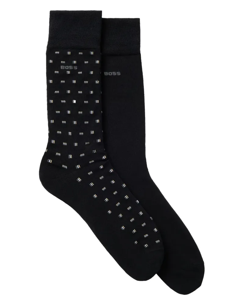 HUGO BOSS 2er-Set Intarsien-Socken - Schwarz Schwarz