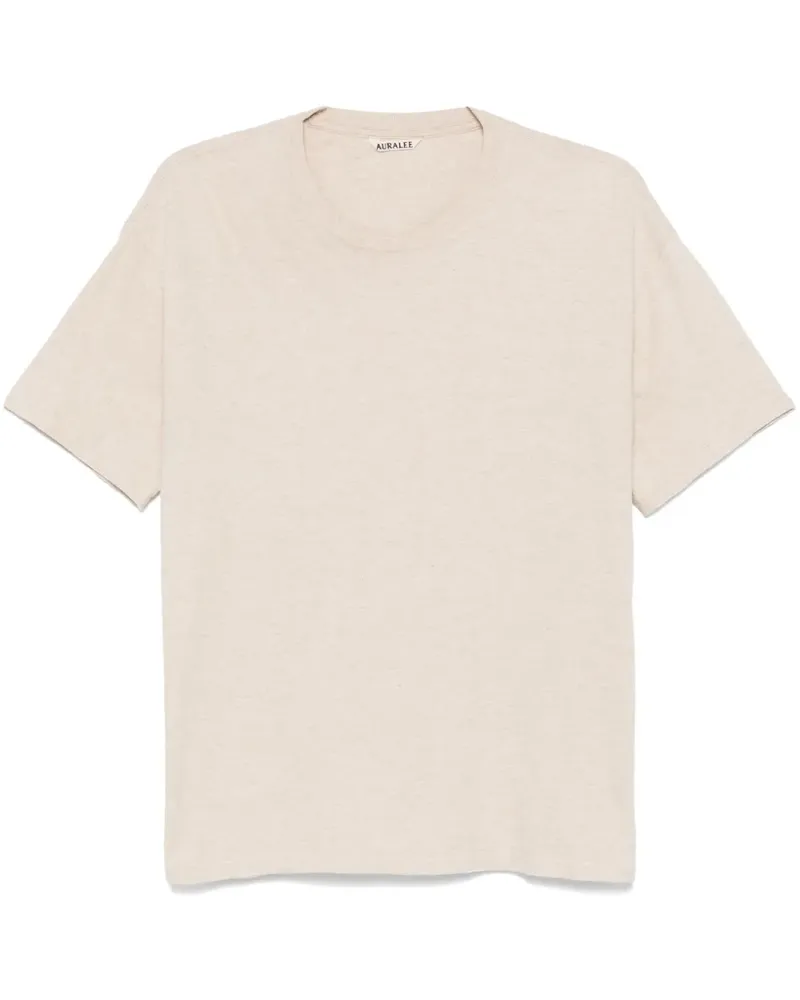 AURALEE Nahtloses T-Shirt mit rundem Ausschnitt - Nude Nude