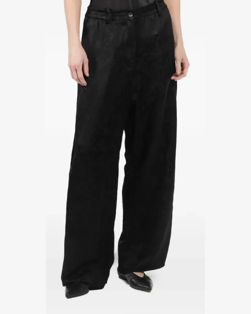 Masnada elasticated-waist palazzo pants - Schwarz Schwarz