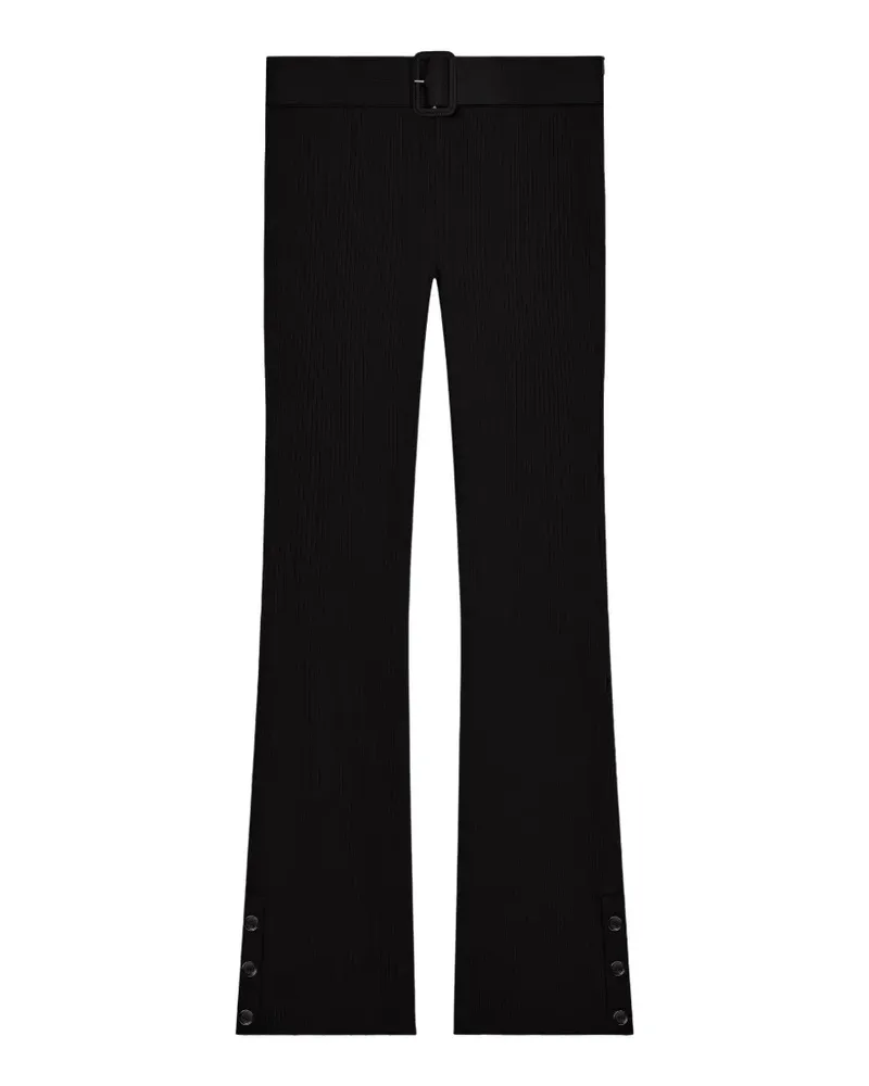 Courrèges Gerippte Caprihose mit Knöpfen - Schwarz Schwarz