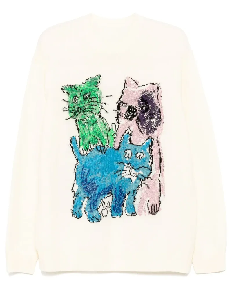 JNBY Pullover mit Katzen-Print - Weiß Weiß