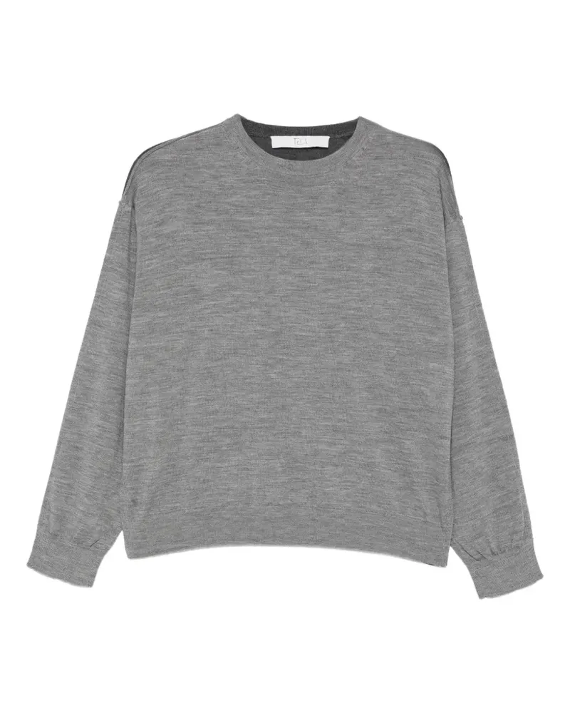 TELA Fein gestrickter Pullover - Grau Grau