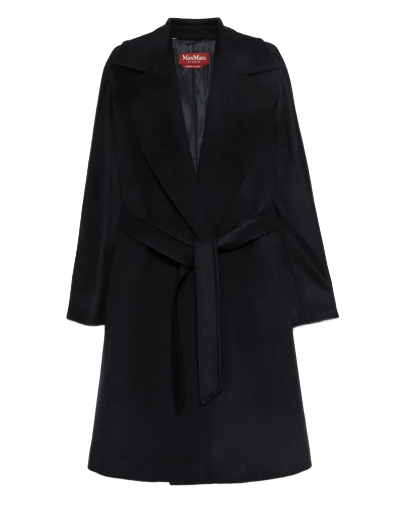 Max Mara Mantel mit Gürtel - Schwarz Schwarz