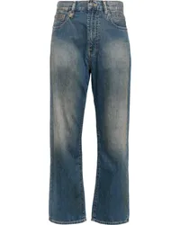 R13 Ausgeblichene Straight-Leg-Jeans Blau